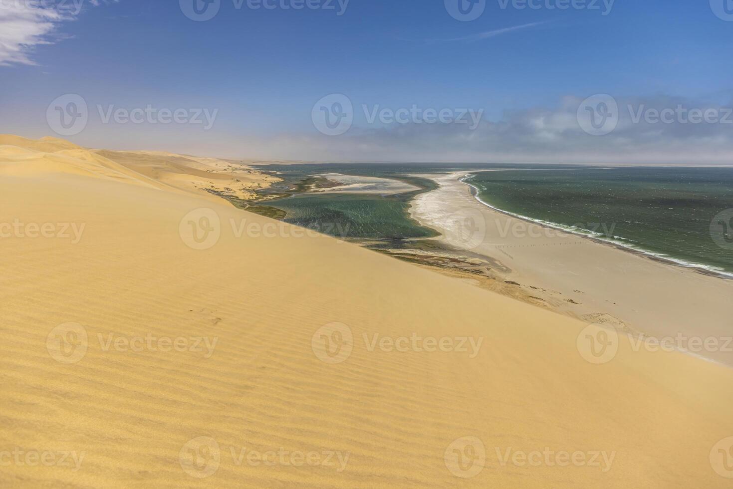 Picture of the dunes of Sandwich Harbor in Namibia on the Atlantic coast during the day photo