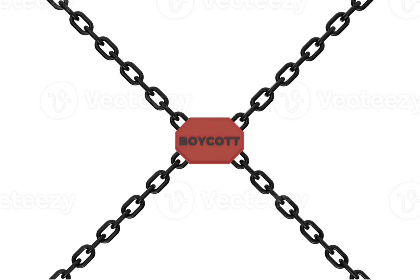 3d hacer de cadena y boicotear escribiendo. concepto ilustración de bloqueo o prohibir un producto png