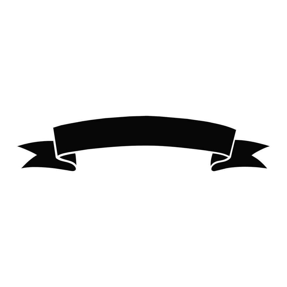 Black Ribbon Icon Silhouette Design Elevate Your Website Aesthetics with This Elegant Element vector