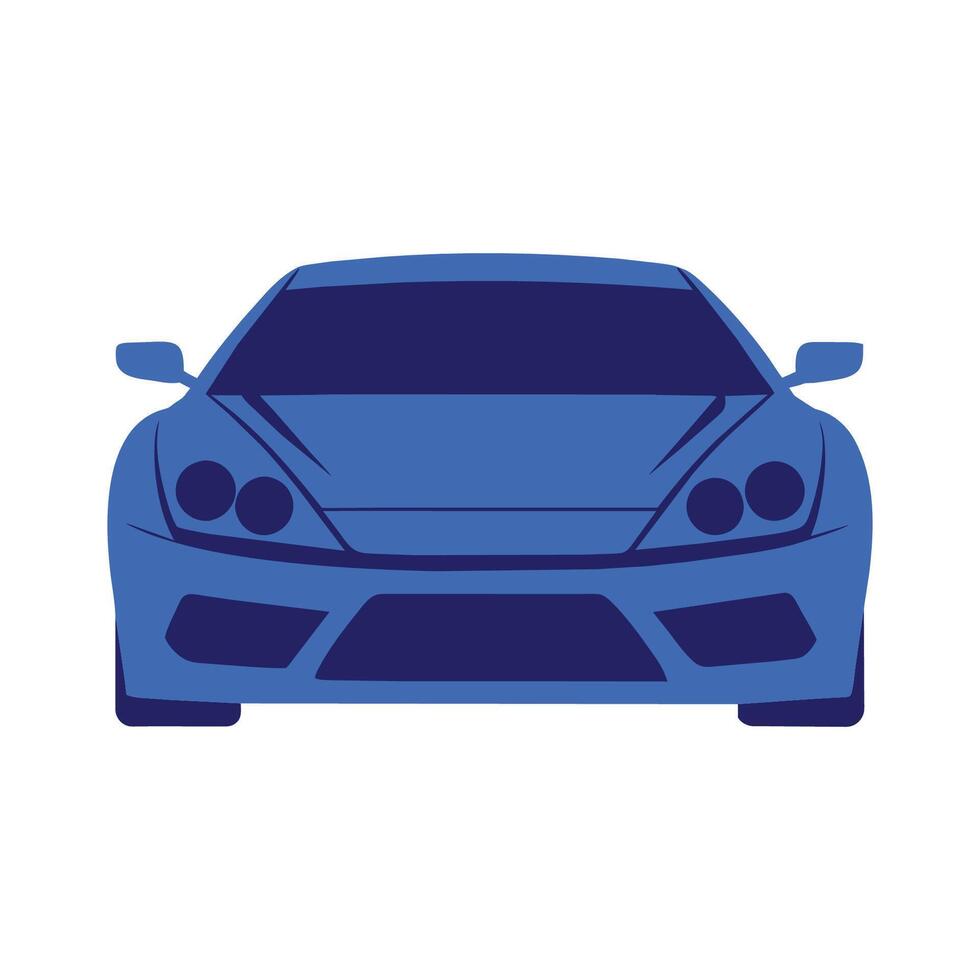 Blue Sports Car Icon Front View Graphic vector