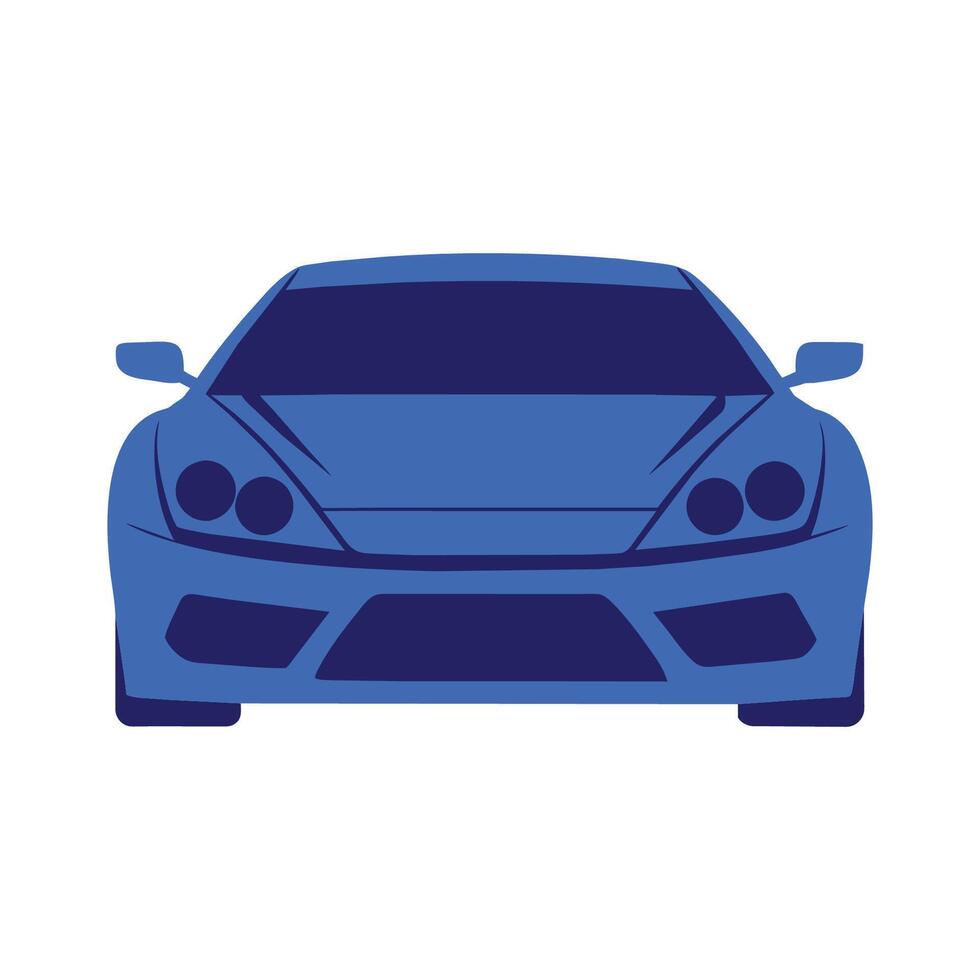 Blue Sports Car Icon Front View Graphic vector