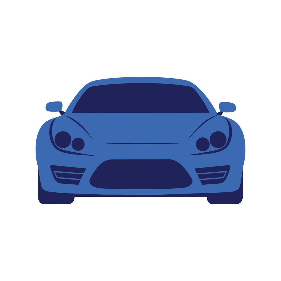 Sleek Blue Sports Car Design Front View Icon vector