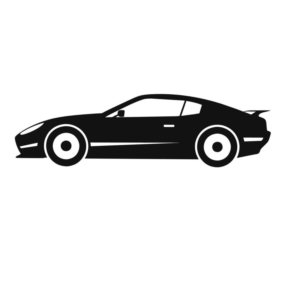 Graphic of Side View Sports Car - Minimalist Black Silhouette vector