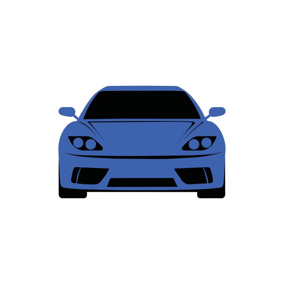 Blue Sports Car Front View Icon Graphic vector