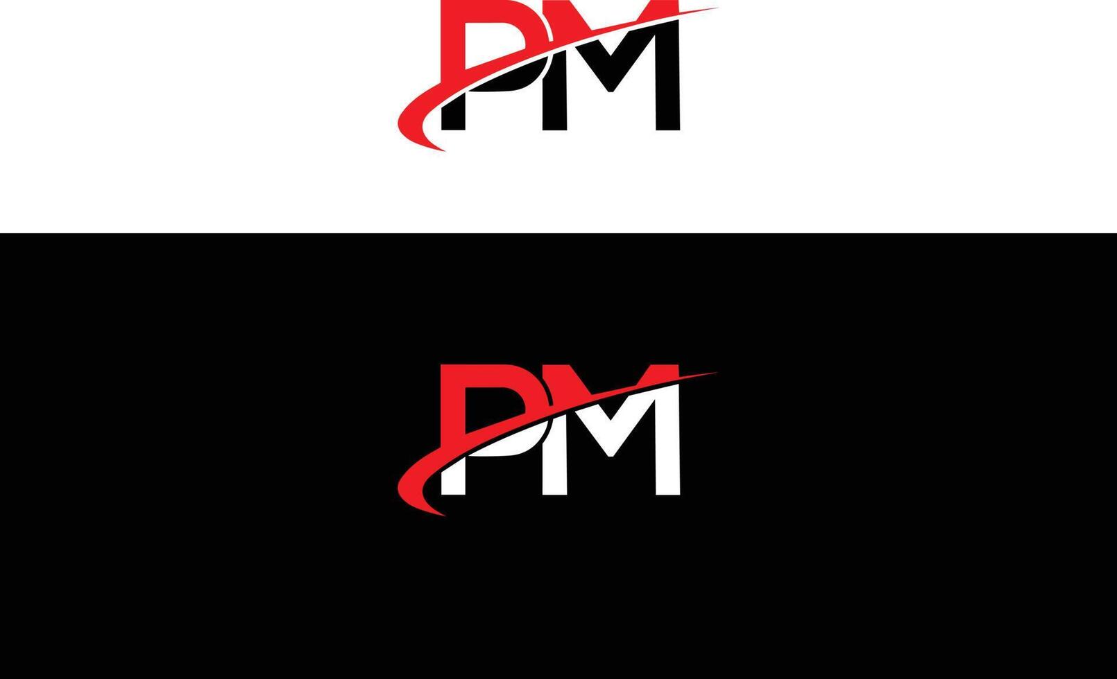 Letter PM Abstract Logo Icon Design Concept Template. vector