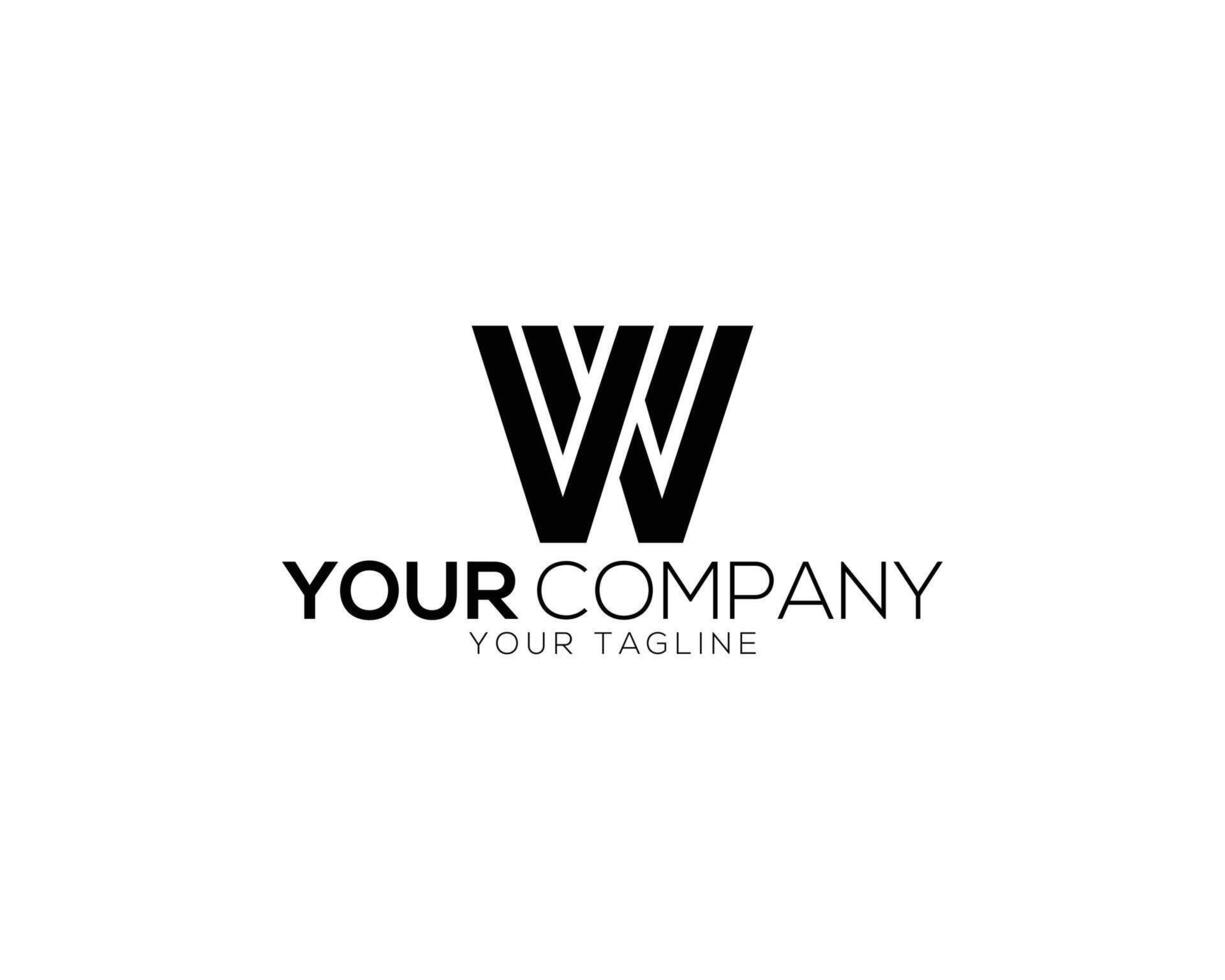 Letter W or WW modern style logo design template. vector