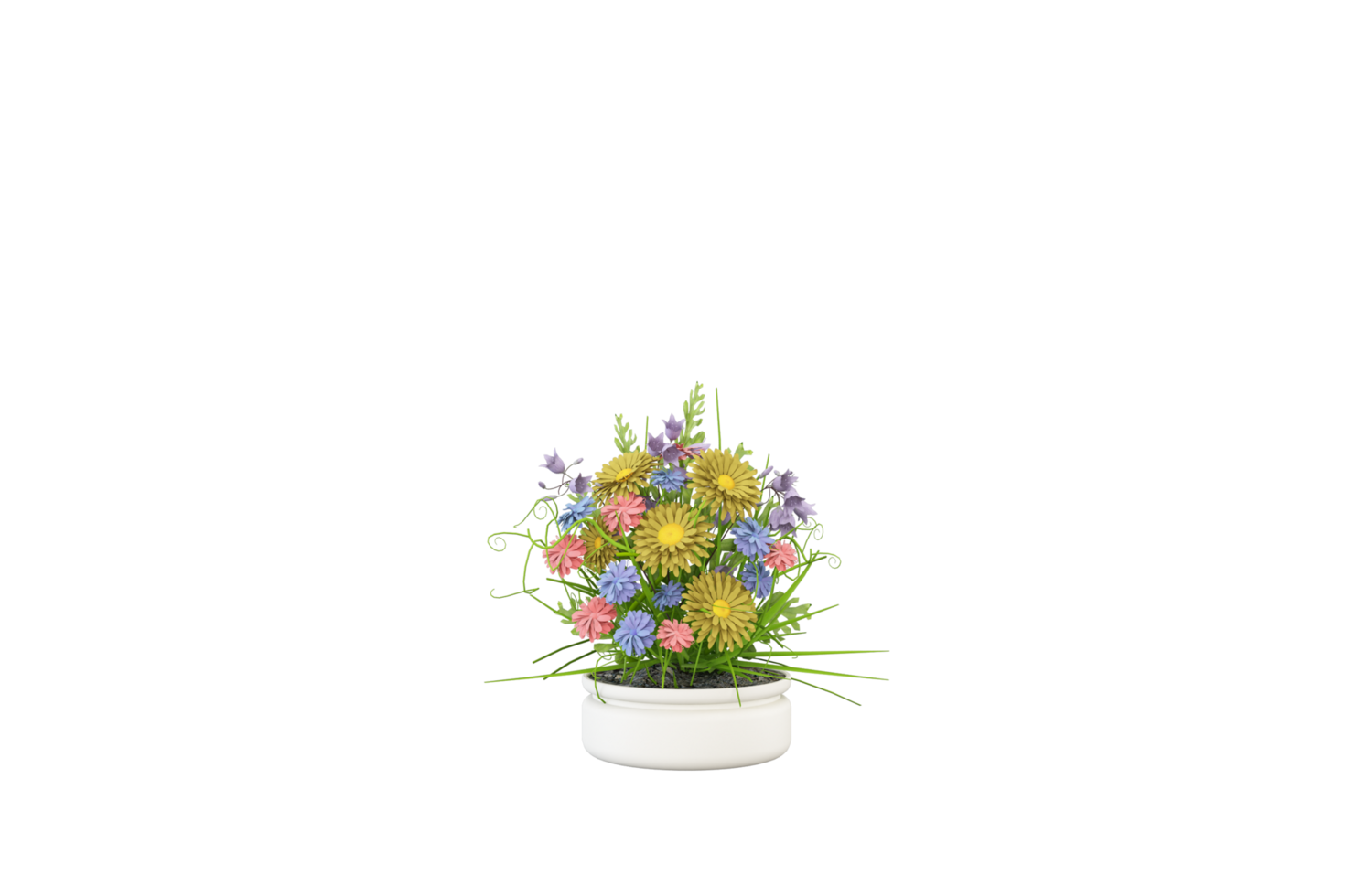 a vase with flowers on a transparent background png