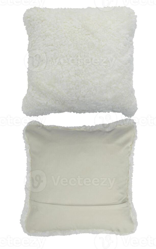 Front and back pillow set cut out isolated white background with clipping path photo