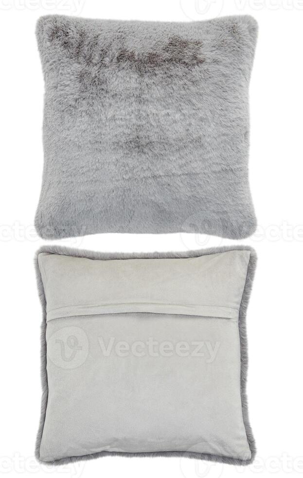 Front and back pillow set cut out isolated white background with clipping path photo