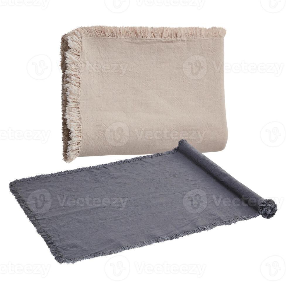 Tablecloth set cut out isolated white background with clipping path photo