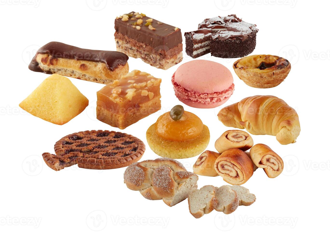 sweets set cut out isolated white background with clipping path photo