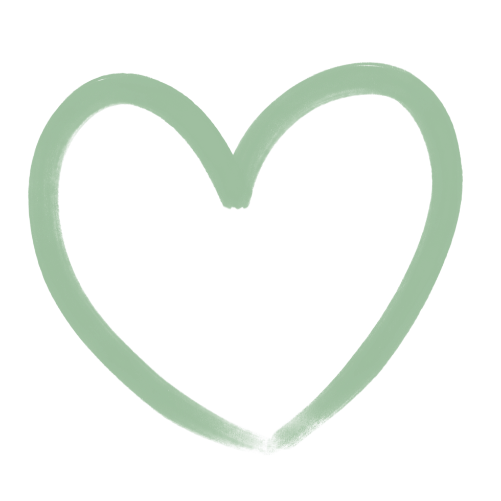 Hand Drawn Green Heart illustration And Decorative png