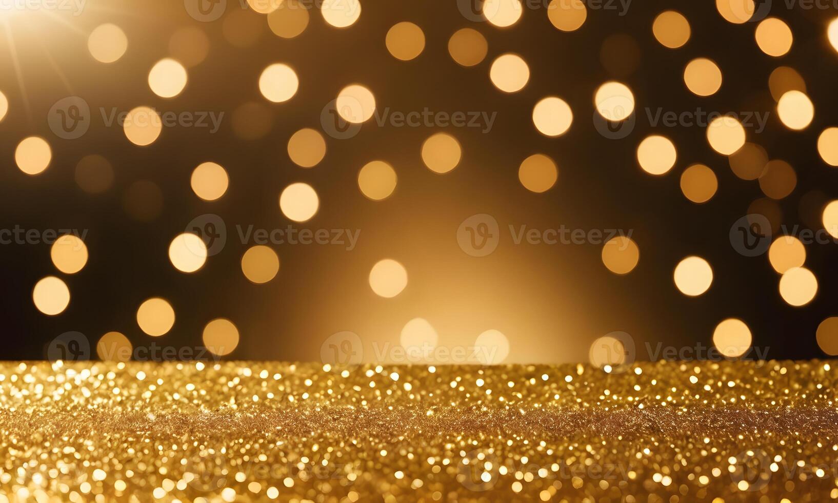 abstract gold background with blur bokeh light, glitter glow magical moment luxury atmosphere on ground stage photo