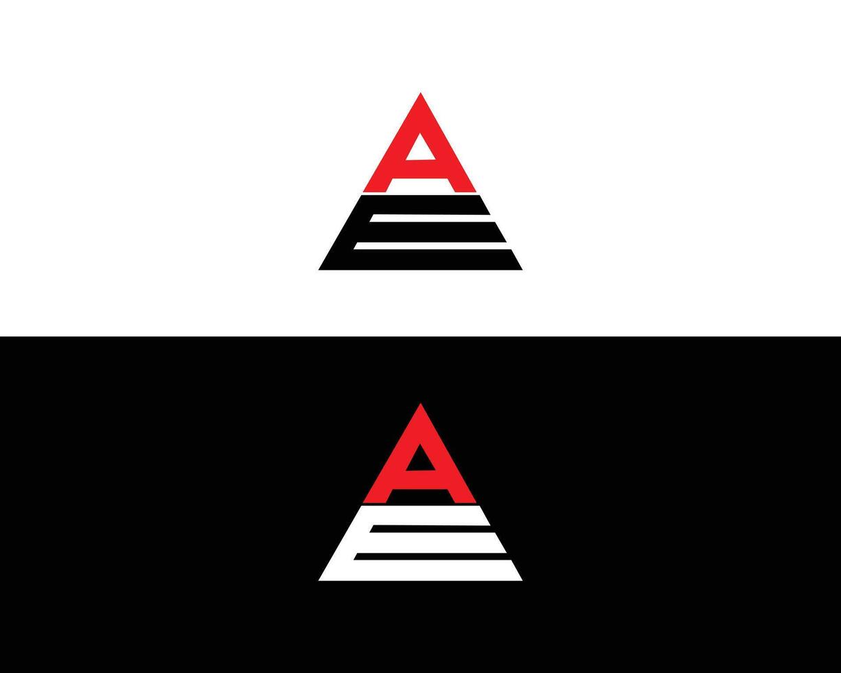 Triangle letter AE or EA logo design icon template. vector