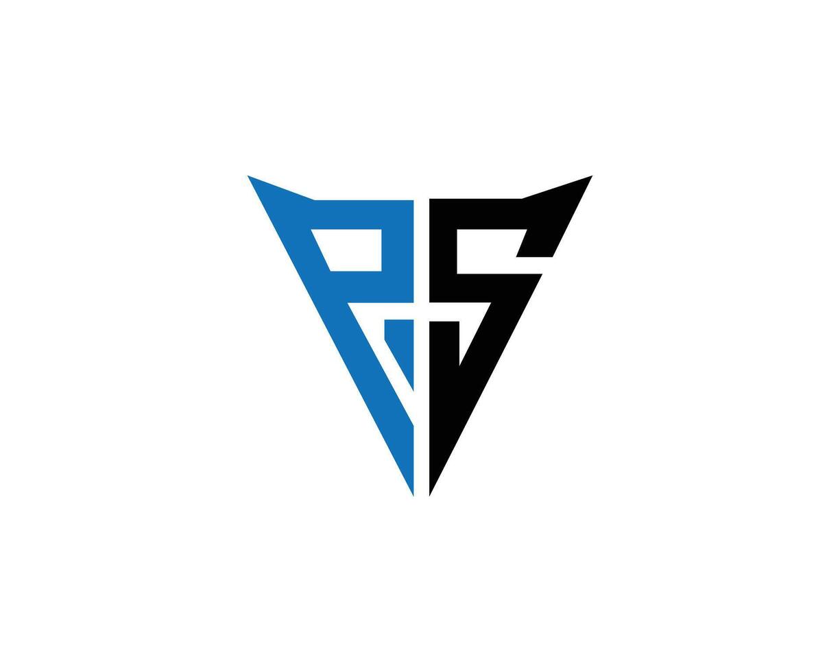 Triangle letter PS logo design icon template. vector