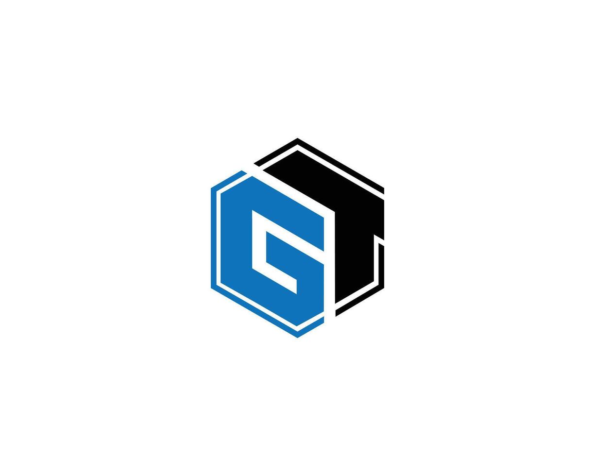 Abstract letter GT logo icon design concept template. vector
