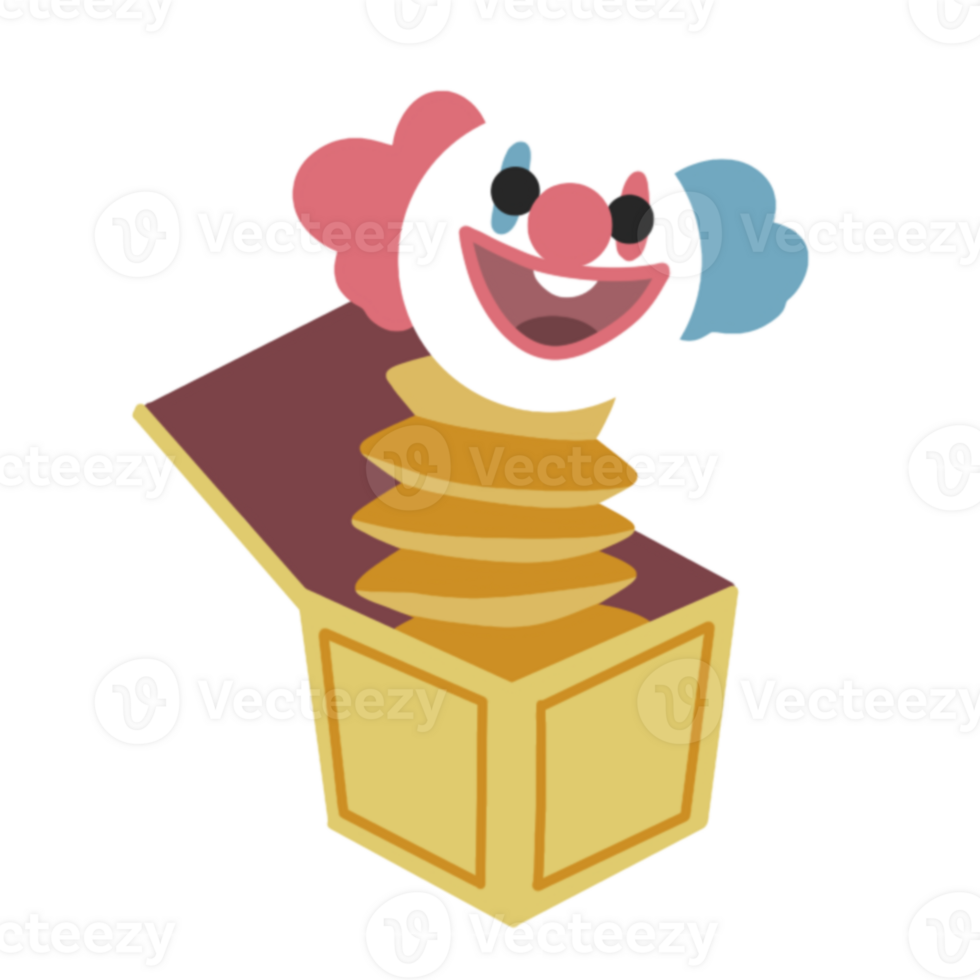 Clown in a box illustration png