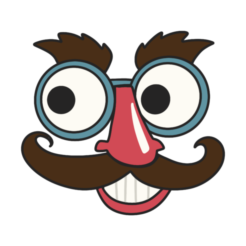 Clown with a glasses illustration png