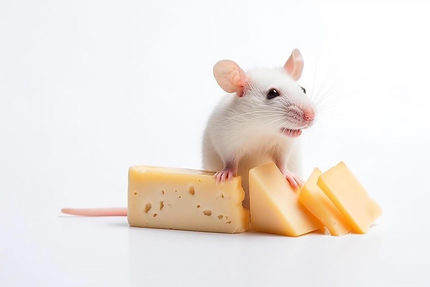 White rat isolate on white background.. photo