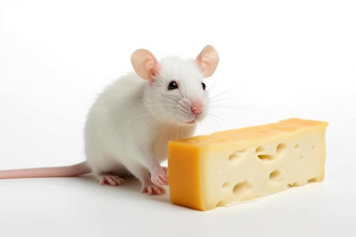 White rat isolate on white background.. photo