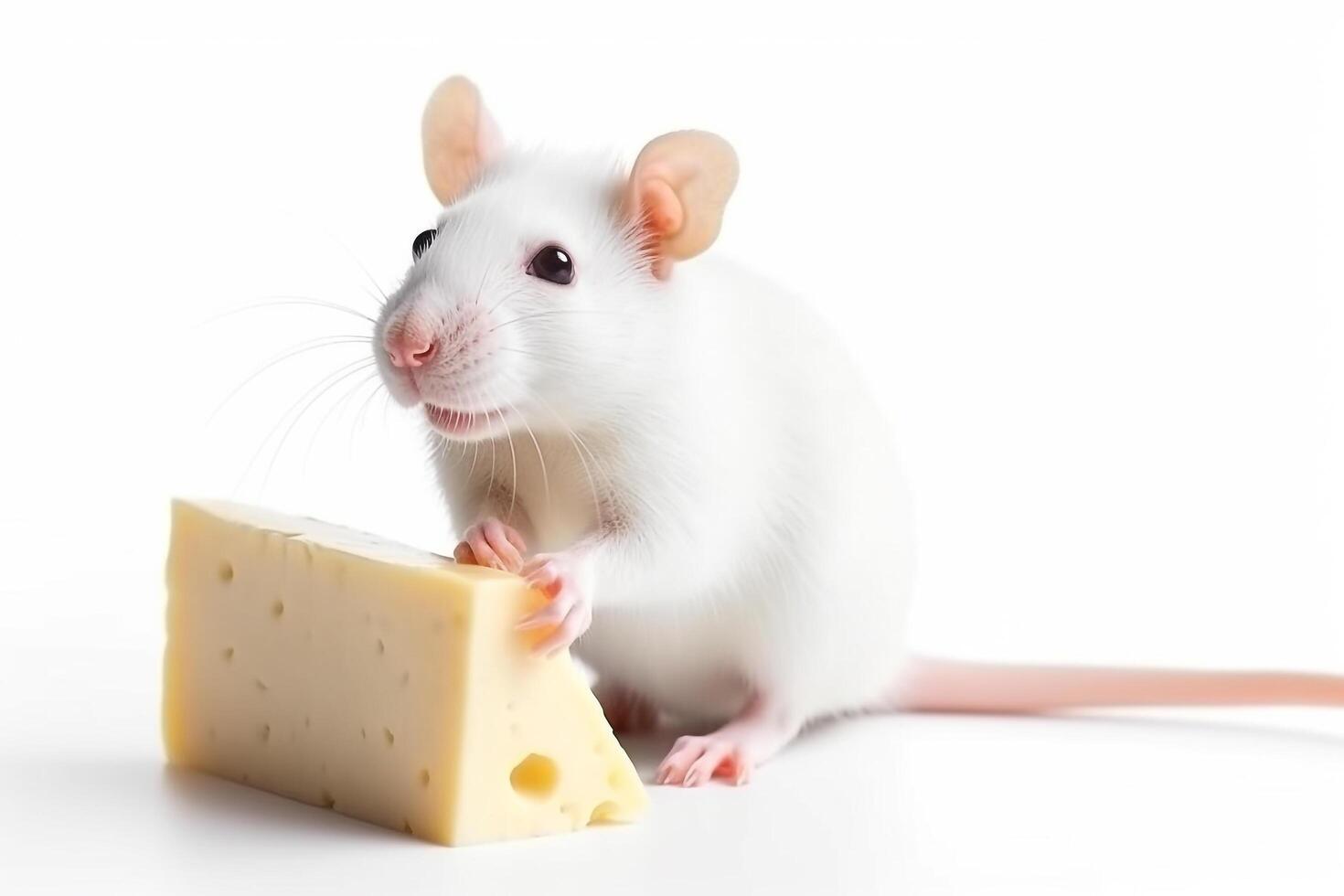 White rat isolate on white background.. photo