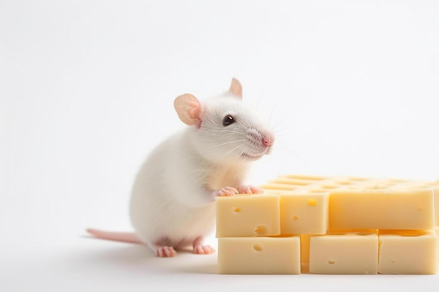 White rat isolate on white background.. photo