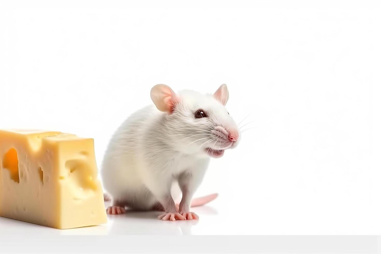 White rat isolate on white background.. photo