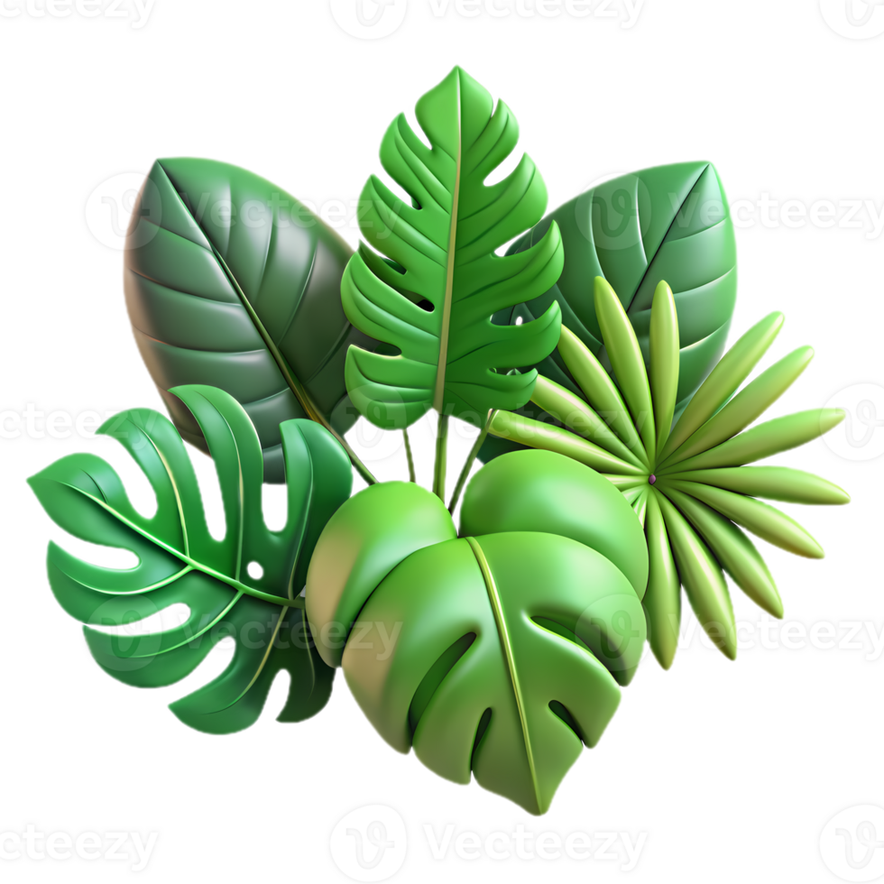 3d blad icoon, glanzend groen fabriek elementen, digitaal flora voor app interfaces, natuur geïnspireerd grafisch ontwerp voor web png