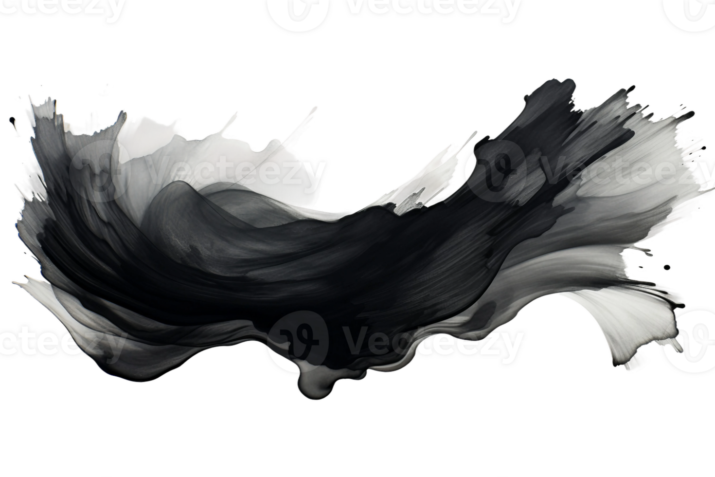 Dark Smoke Cloud on transparent background. png