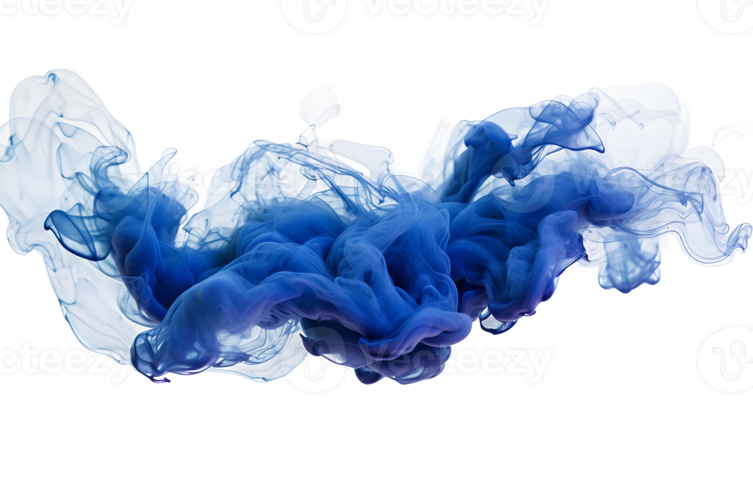 Indigo Smoke Cloud on transparent background. png