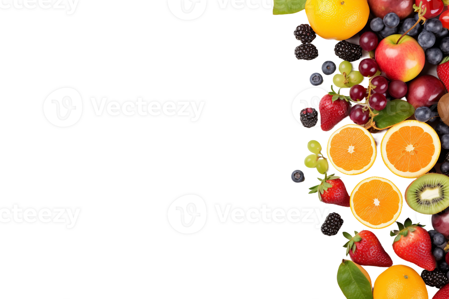 Fruits with Copy Space on transparent background. png