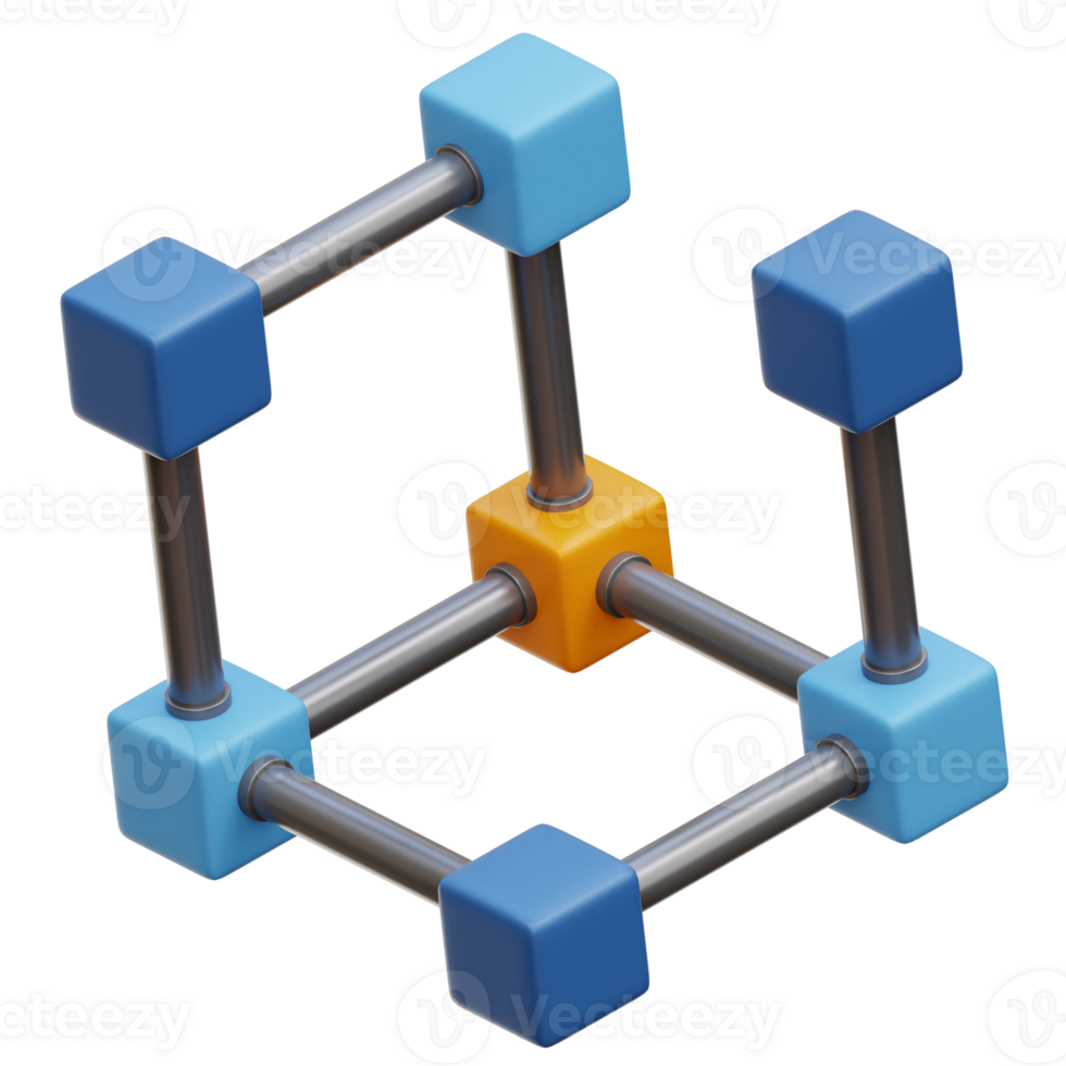 Blockchain 3d Illustration png