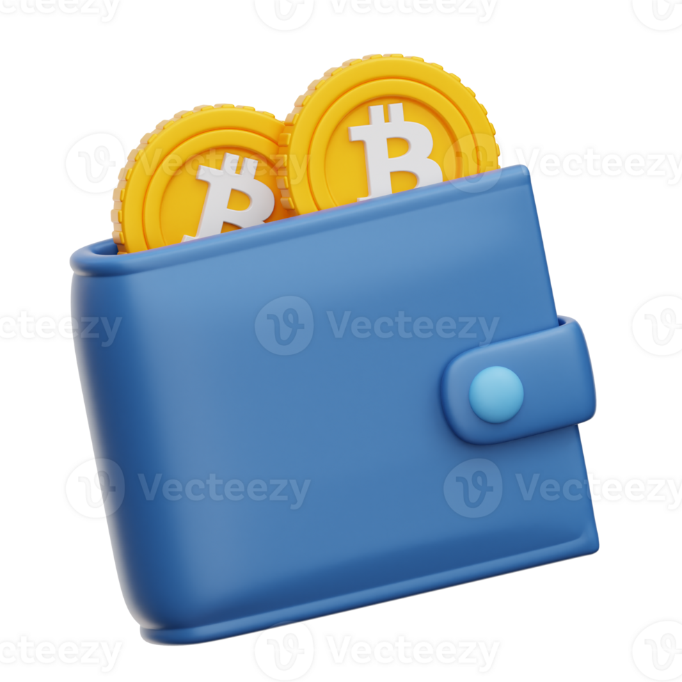 crypto portemonnee 3d illustratie png