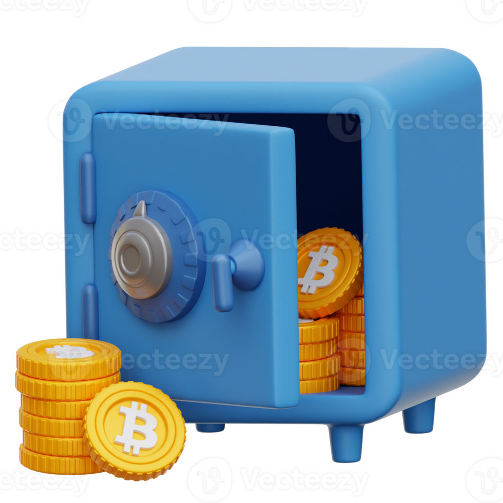 Bitcoin Stacking 3d Illustration png