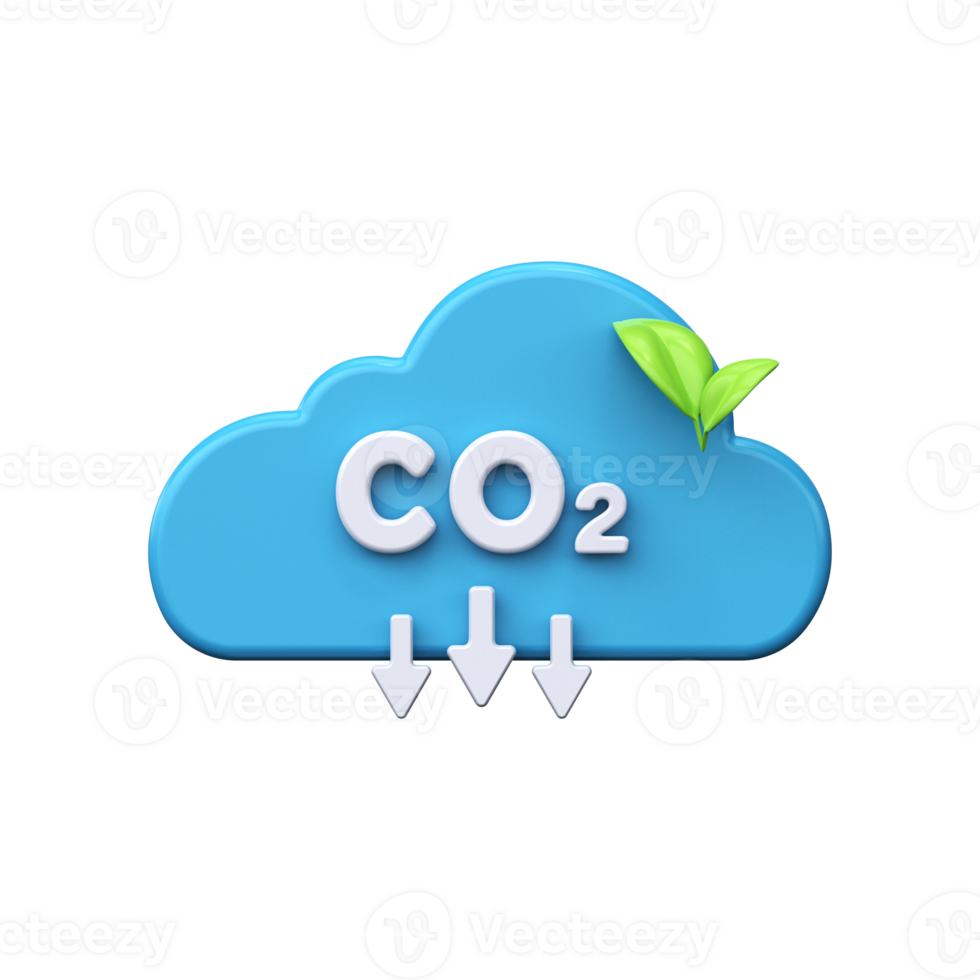 3d CO2 gas cloud. Environment symbol png