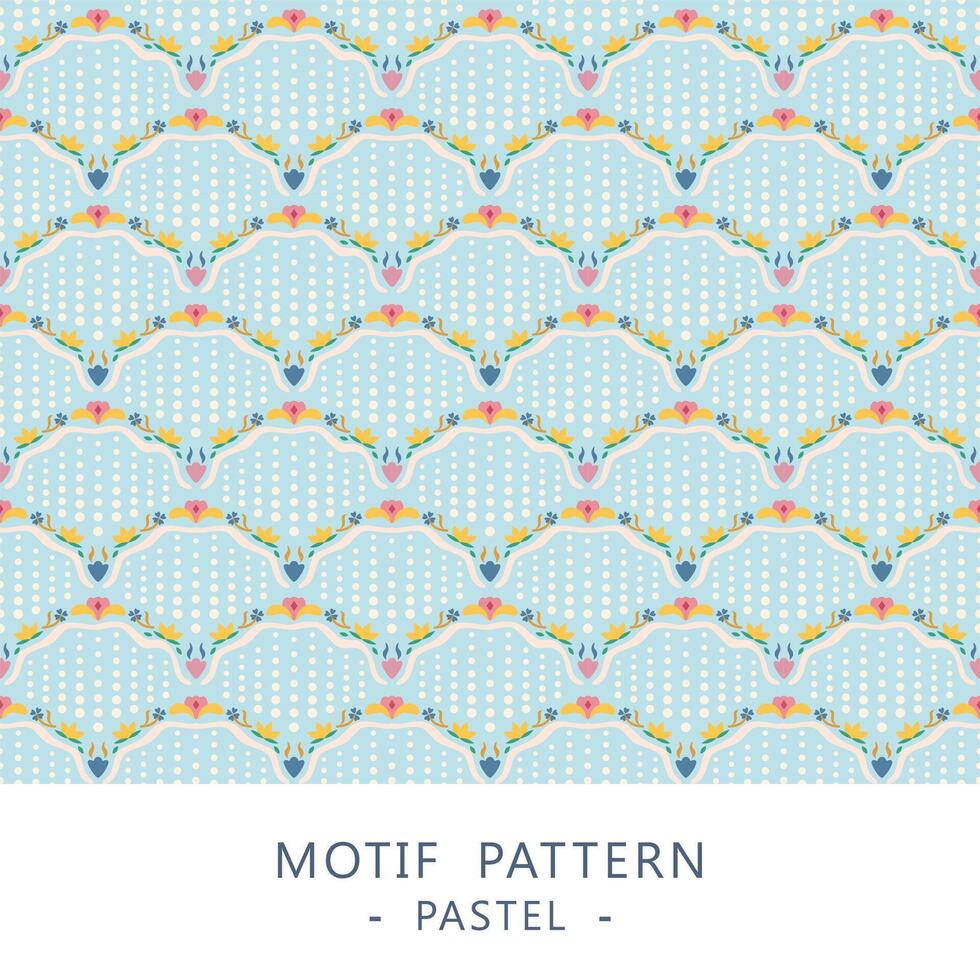 floral blue pastel seamless pattern background design vector