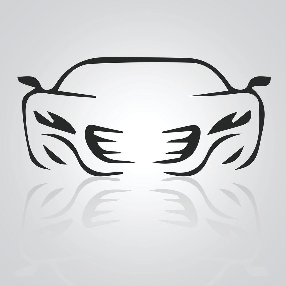 coche iconos, Clásico carros, único iconos, y un coche logo con un plata fondo, ilustración vector