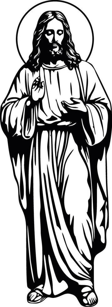 Our Lord Jesus Christ praying illustration vector
