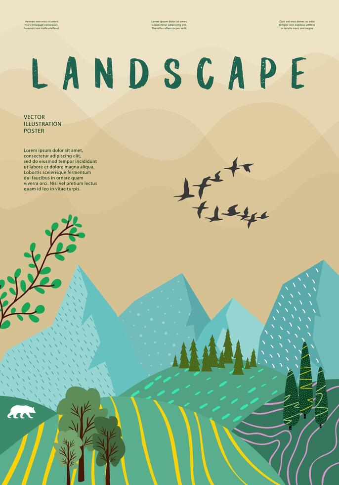 naturaleza y paisaje. ilustración. vector