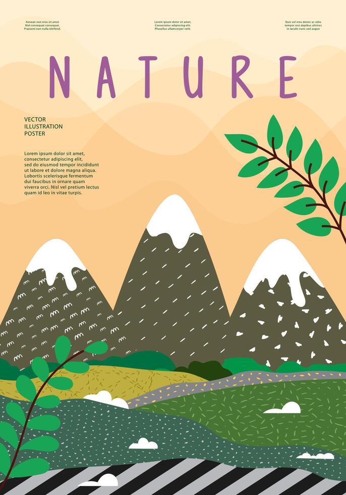 naturaleza y paisaje. ilustración. vector