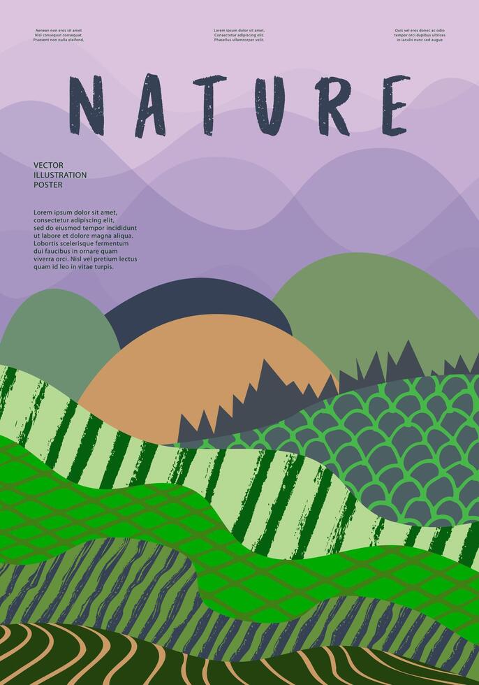 hermosa naturaleza, contemporáneo artístico póster. vector