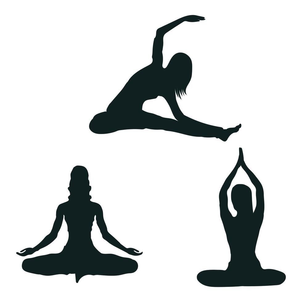 women exercising silhouette vector