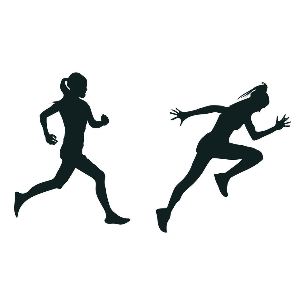 women exercising silhouette vector