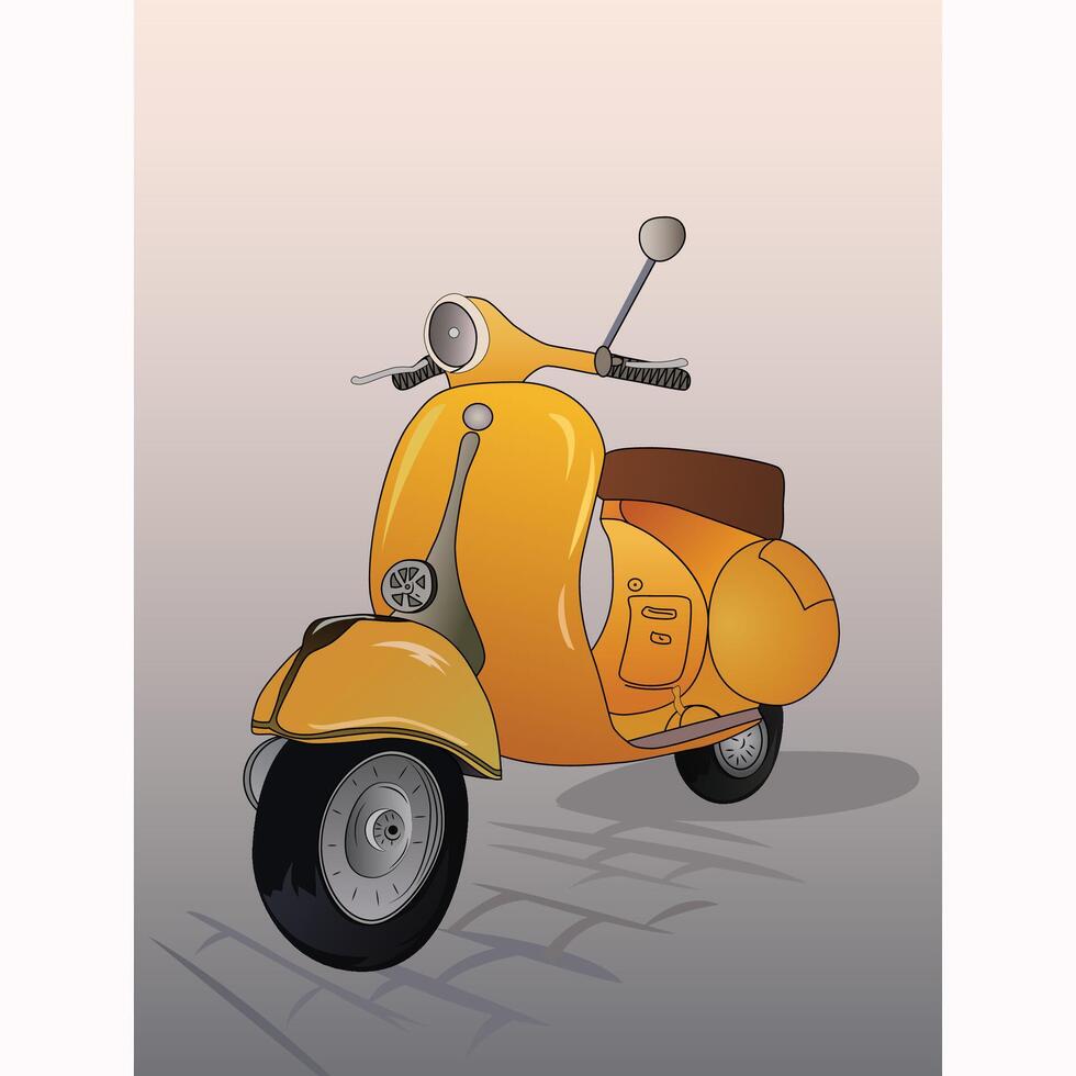 Illustration of Classic Motorcycle vector