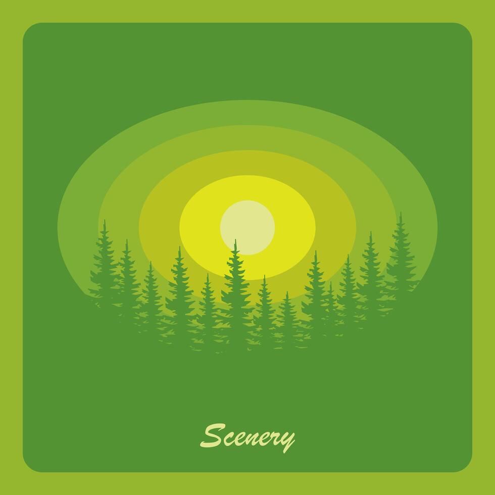 Mountain and forest logo design vector