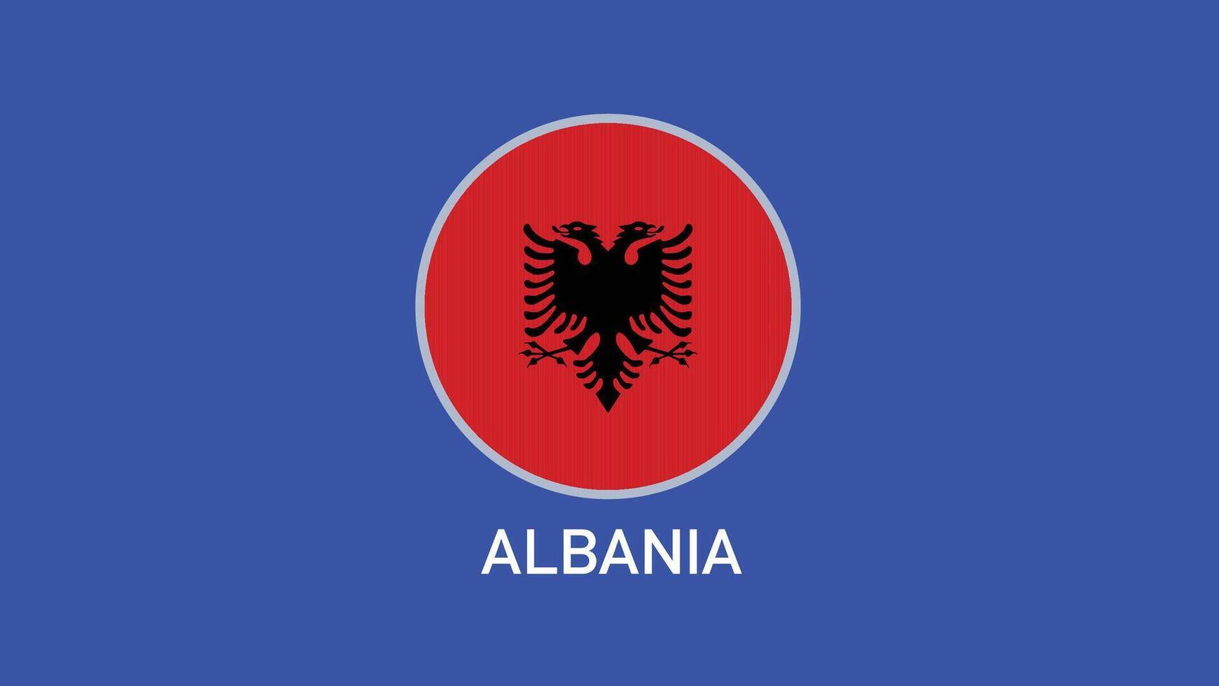 Albania emblema bandera europeo naciones 2024 equipos países europeo Alemania fútbol americano símbolo logo diseño ilustración vector