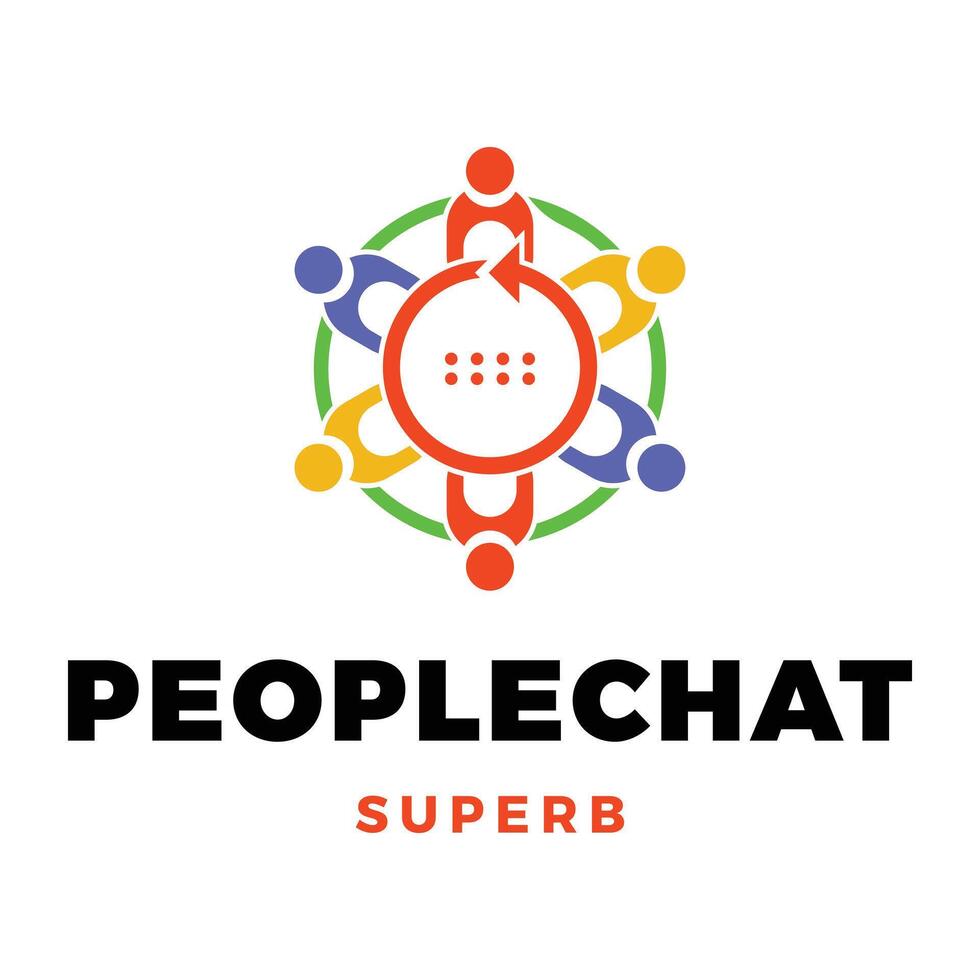 Group People Chat Icon Logo Design Template vector