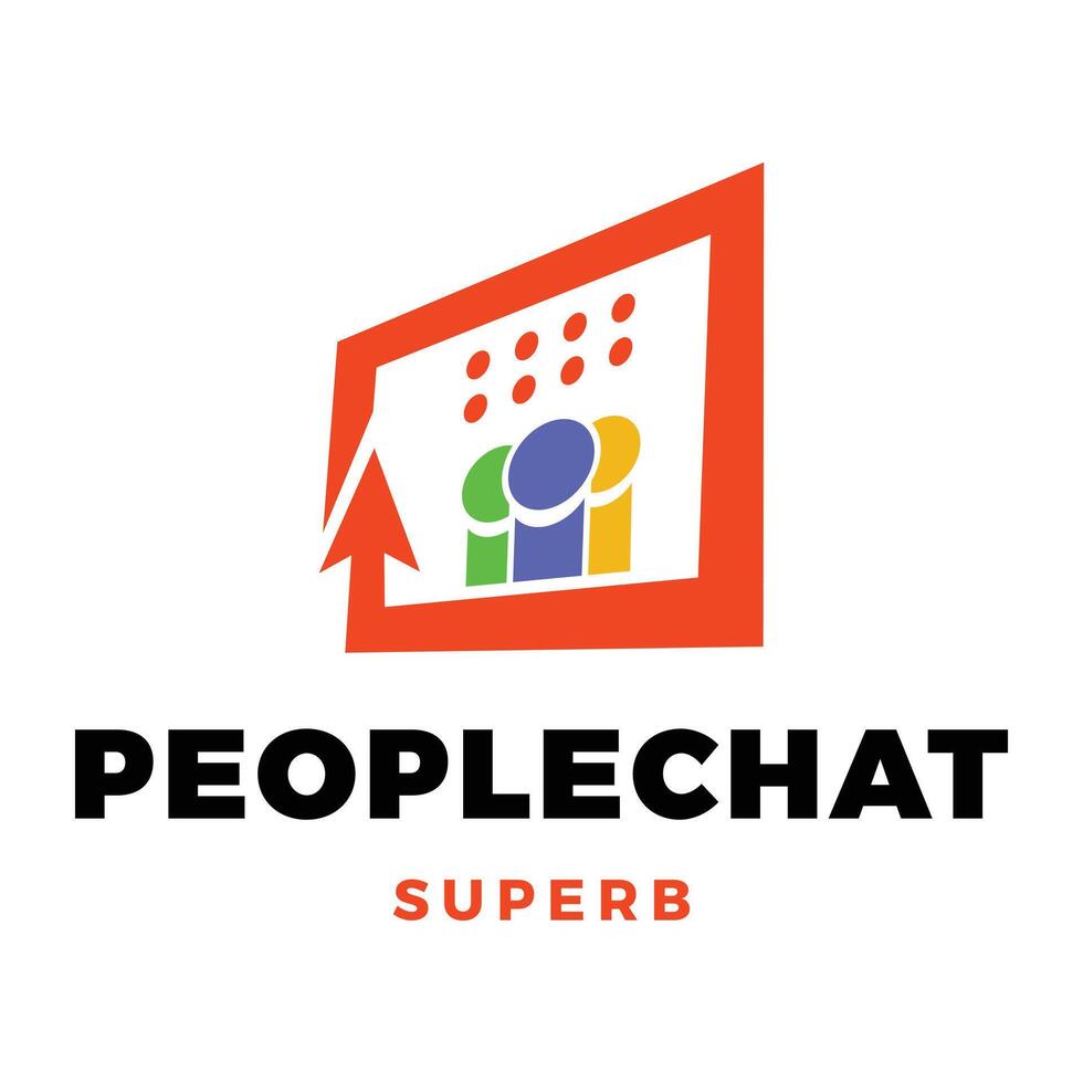 Group People Chat Icon Logo Design Template vector