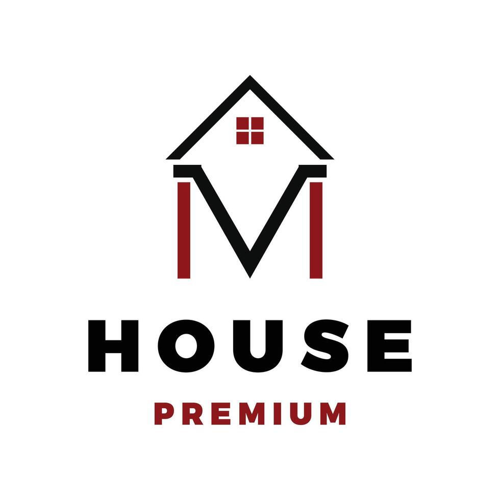 Initial Letter MV House Icon Logo Template Illustration Design vector