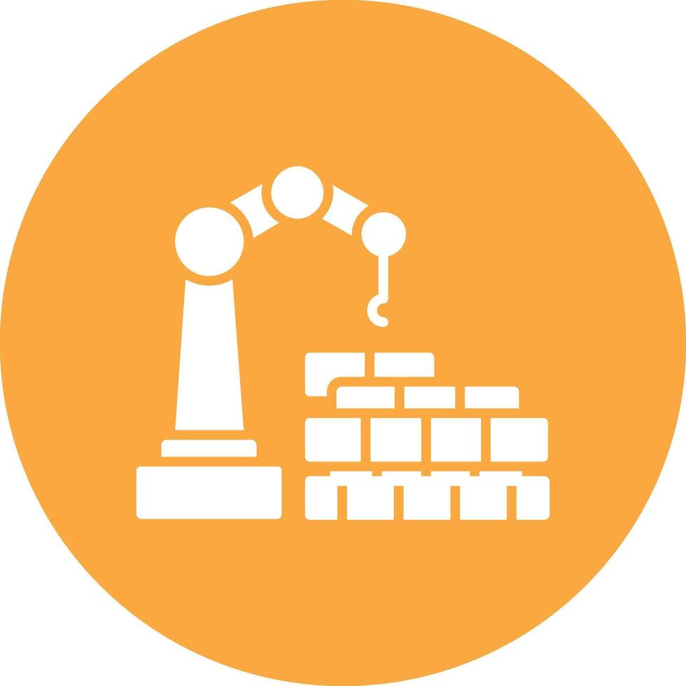 Wall Construction Glyph Multi Circle Icon vector